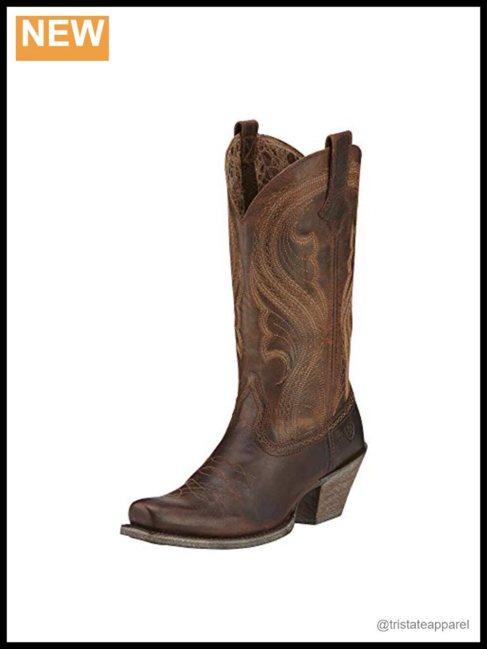 Women's Western Cowboy Boots Full Grain Leather Square Toe Mid Calf